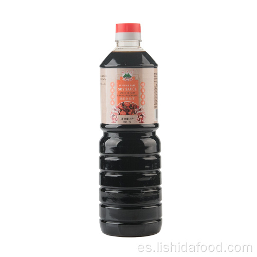 Botella de vidrio de 1000 ml Salsa de soja oscura superior